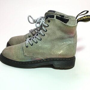 Doc Martens 1460 Pascal J Iridescent Boots Rainbow Sparkle Zip Girls US Size 3